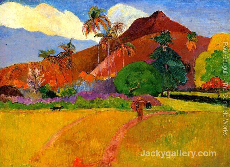 Mountains In Tahiti by Paul Gauguin paintings reproduction